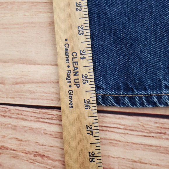 Etica Jeans Womens 27 Blue Tyler Vintage Straight LegHigh Rise Dark Wash Denim - Picture 9 of 11